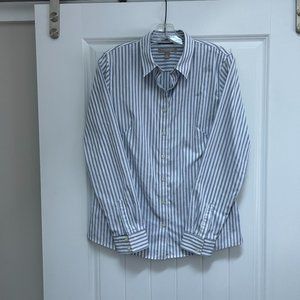 Banana Republic blue and white striped button down